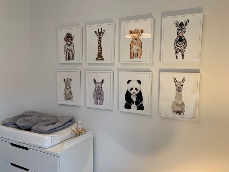 Hangende dierenlampen creëren junglethema's in slaapkamer. Hangende dierenlampen creëren junglethema's in slaapkamer.